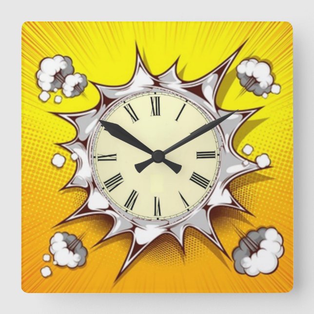 Reloj Cuadrado Libro de historietas (Anverso)