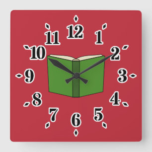 Reloj Cuadrado Libro Verde personalizado