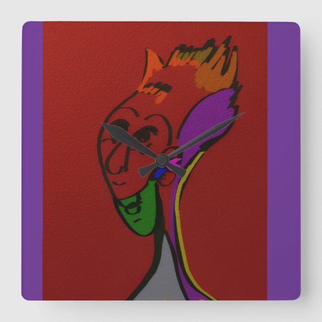 Reloj Cuadrado Líder anciano alienígena de ciencia ficción (Anverso)