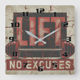 Reloj Cuadrado Lift No Excusas Impresionante Motivational Home gy