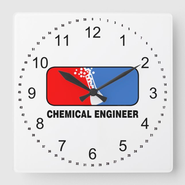 Reloj Cuadrado Liga de Ingenieros Químicos (Anverso)