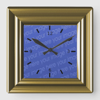 Reloj Cuadrado Light Brown Faux Wood Add Your Own Photo