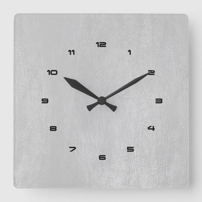 Reloj Cuadrado Light-gray Vintage Faux Leather Texture (Anverso)