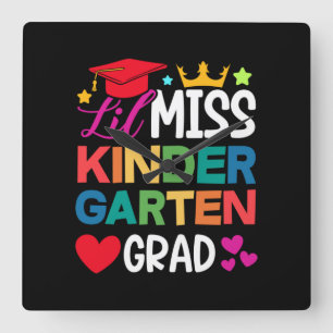 Reloj Cuadrado Lil Miss Kindergarten Grad Prek Graduación