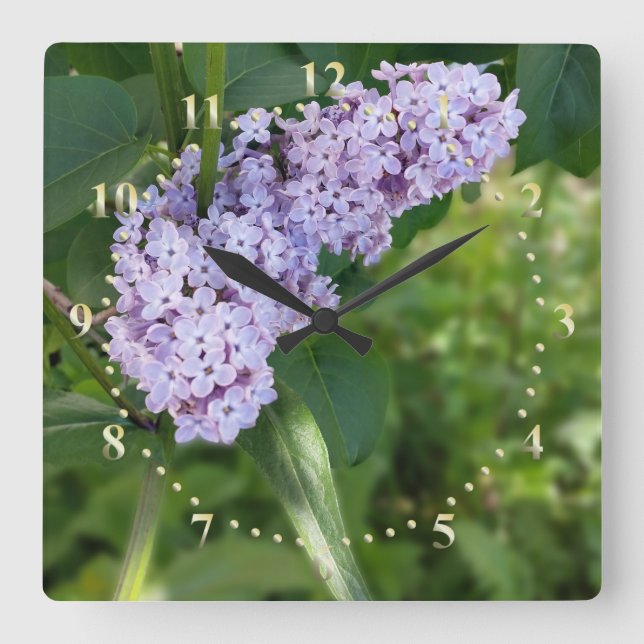 Reloj Cuadrado lilac curtain (Anverso)