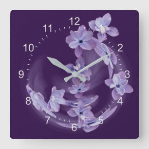 Reloj Cuadrado Lilac in circle