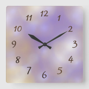 Reloj Cuadrado lilac pattern clock