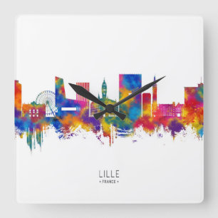 Reloj Cuadrado Lille France Skyline