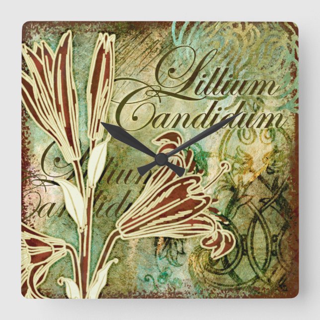 Reloj Cuadrado Lillium Candidum (Anverso)