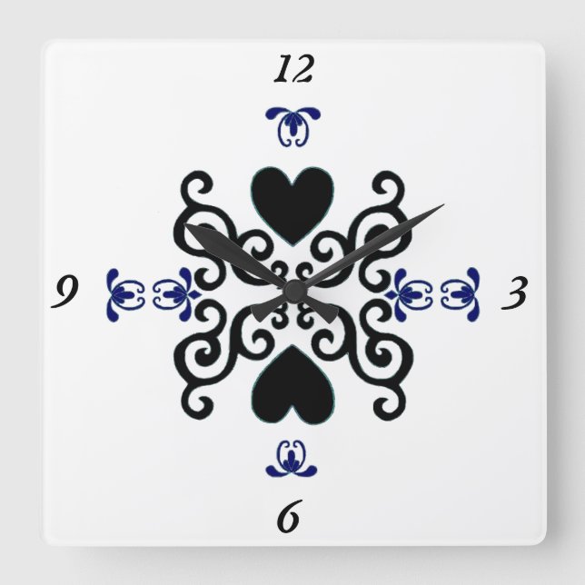 Reloj Cuadrado Lily y Heart (Anverso)