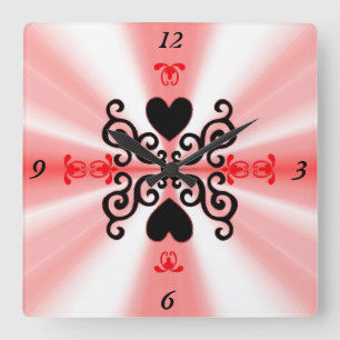 Reloj Cuadrado Lily y Heart on Rainbow