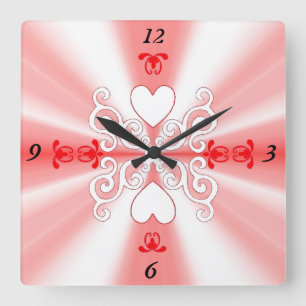 Reloj Cuadrado Lily y Heart on Rainbow