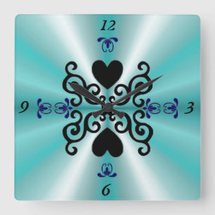 Reloj Cuadrado Lily y Heart on Rainbow