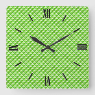 Reloj Cuadrado Lime green, enamel look, studded grid