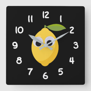 Reloj Cuadrado Limón, fruta dulce con ojos de googre