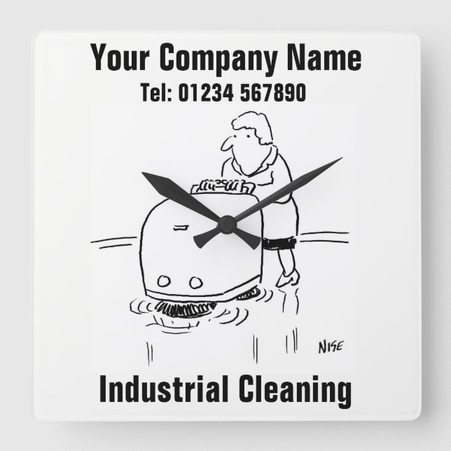 Reloj Cuadrado Limpieza industrial (Anverso)