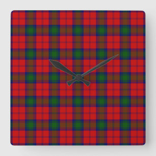 Reloj Cuadrado Lindsay tartan green platillo rojo