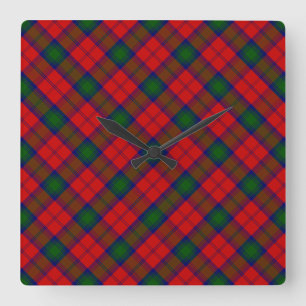 Reloj Cuadrado Lindsay tartan green platillo rojo