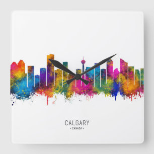 Reloj Cuadrado Línea aérea de Calgary Canada