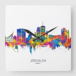 Reloj Cuadrado Línea aérea de Jerusalén Israel