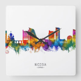 Reloj Cuadrado Línea aérea de Nicosia Cyprus