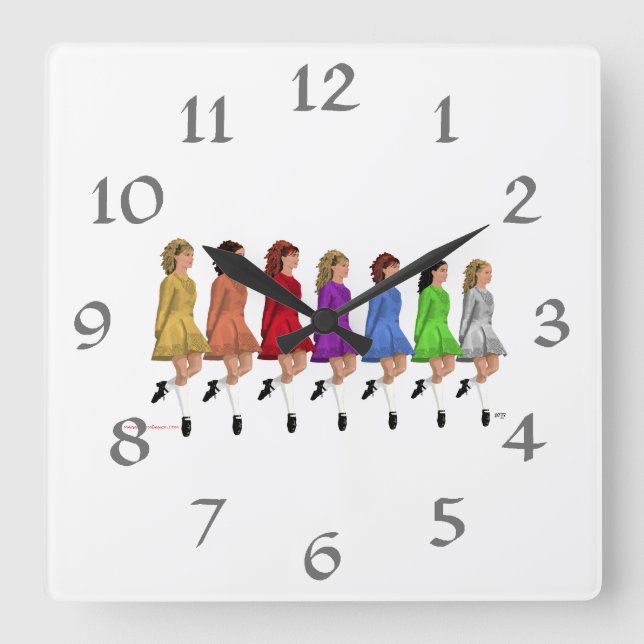 Reloj Cuadrado Línea Arcoiris (Anverso)