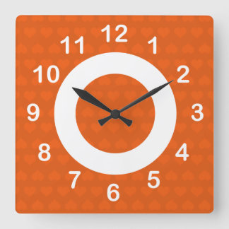 Reloj Cuadrado Líneas cardíacas-mangerina
