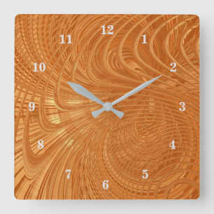 Reloj Cuadrado Líneas de patrón onduladas redondeadas abstractas 