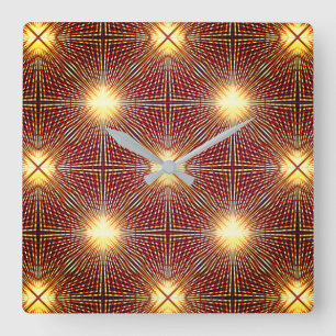 Reloj Cuadrado Líneas de repetición extrañas que generan círculos