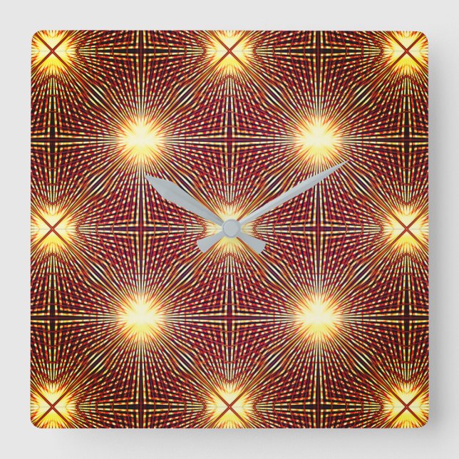 Reloj Cuadrado Líneas de repetición extrañas que generan círculos (Anverso)