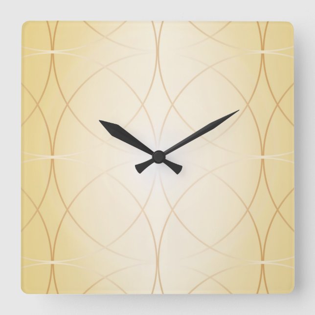 Reloj Cuadrado Líneas doradas (Anverso)