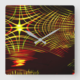 Reloj Cuadrado ¿Líneas que se repiten en onda y efecto luz?