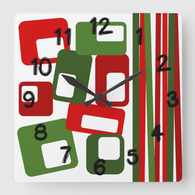 Reloj Cuadrado Líneas y Rectángulos (Anverso)