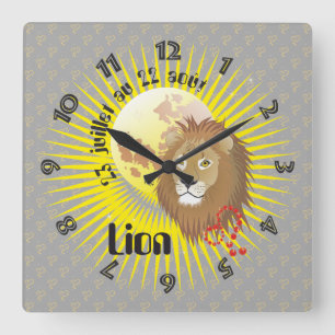 Reloj Cuadrado Lion 23 juillet au 22 août Horloge