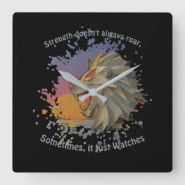 Reloj Cuadrado Lion Papercut Square Wall Clock