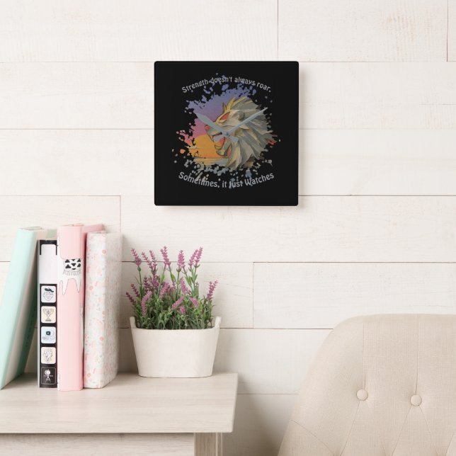 Reloj Cuadrado Lion Papercut Square Wall Clock (Sala de lectura)