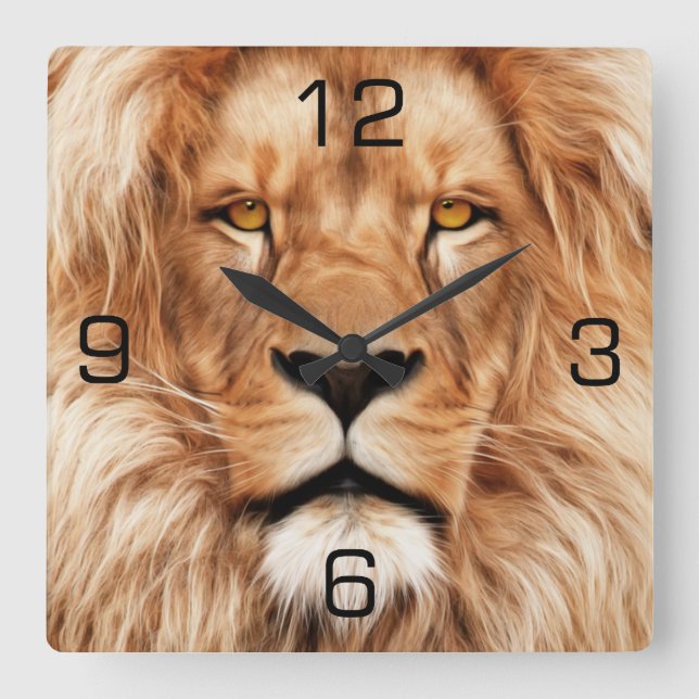 Reloj Cuadrado Lion The King Photo Painting (Anverso)