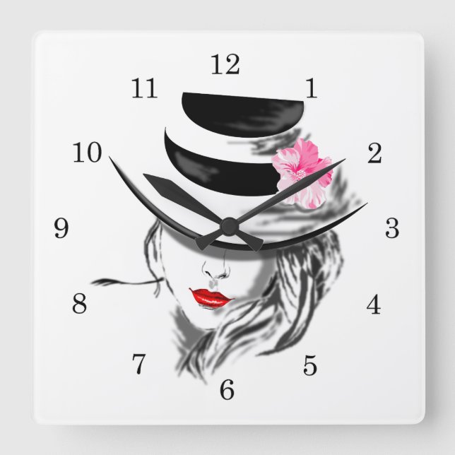 Reloj Cuadrado Lips (Anverso)