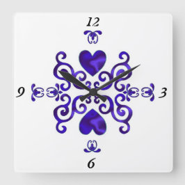 Reloj Cuadrado Lirio arcoiris y corazón