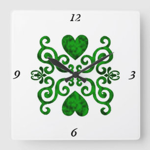 Reloj Cuadrado Lirio arcoiris y corazón