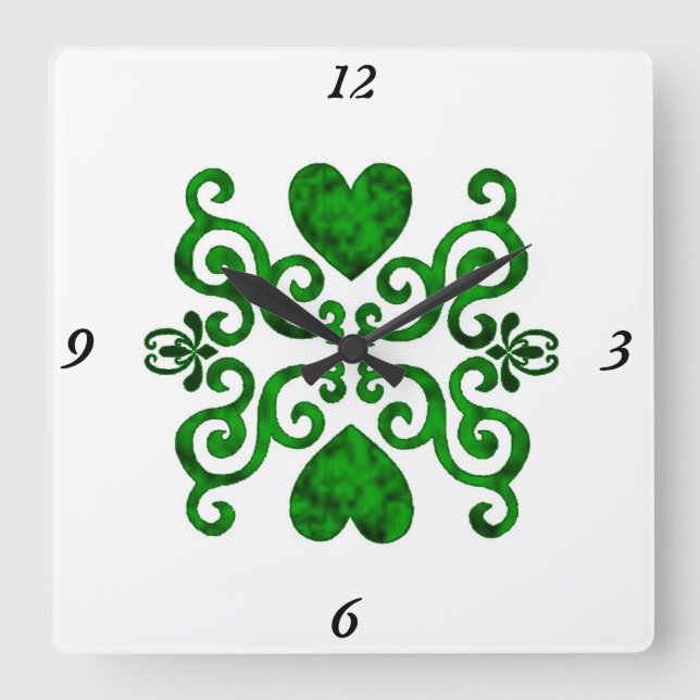 Reloj Cuadrado Lirio arcoiris y corazón (Anverso)