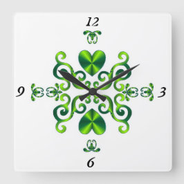 Reloj Cuadrado Lirio arcoiris y corazón