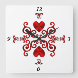 Reloj Cuadrado Lirio arcoiris y corazón