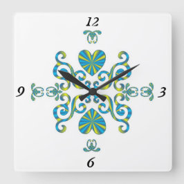 Reloj Cuadrado Lirio arcoiris y corazón