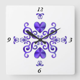 Reloj Cuadrado Lirio arcoiris y corazón