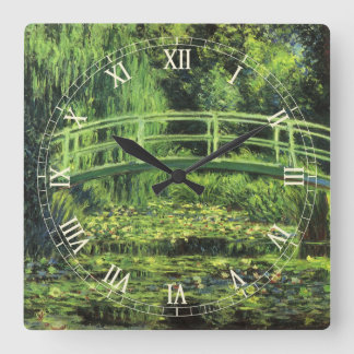 Reloj Cuadrado Lirios de agua blanca de Claude Monet, Arte Vintag