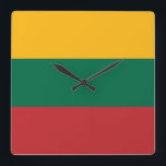 Reloj Cuadrado Lithuania Flag<br><div class="desc">Lithuania Flag</div>