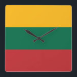 Reloj Cuadrado Lithuania Flag<br><div class="desc">Lithuania Flag</div>