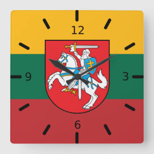 Reloj Cuadrado Lithuania flag-coat of arms   