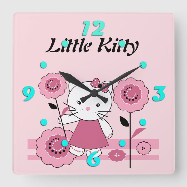 Reloj Cuadrado Little Kitty (Anverso)